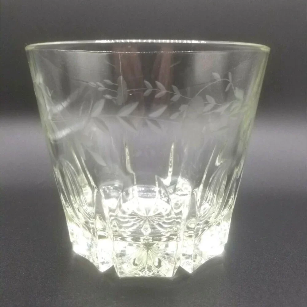 Princess House Heritage Pattern Glass Ice Bucket and Tongs